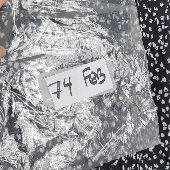 Claudia Barnes Black White Loose Fit Casual Button-Front Blouse Office Medium - Picture 10 of 10